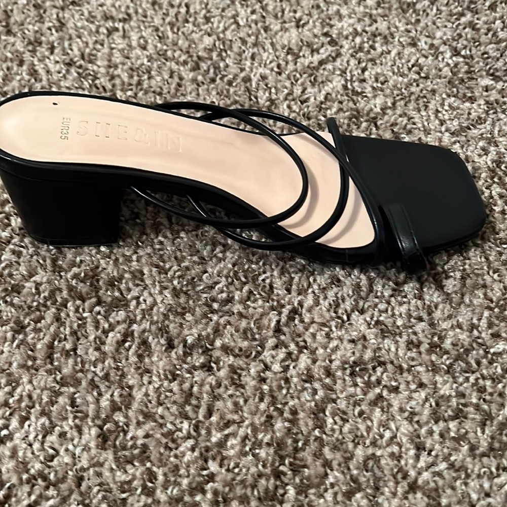 Cute, black Summer, strappy, kitten heels